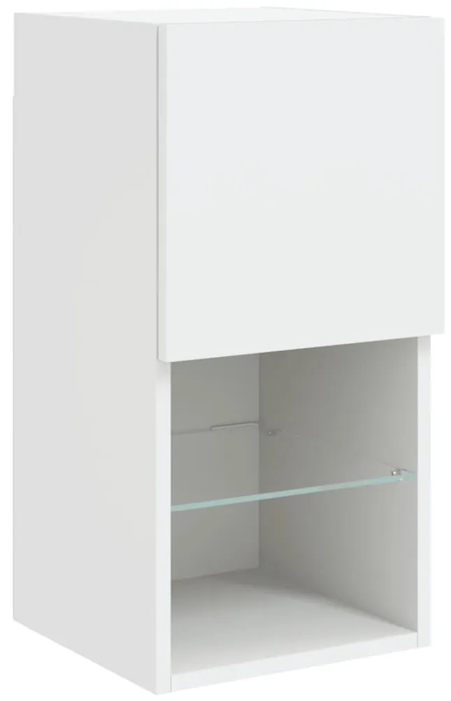 Móvel de TV c/ luzes LED 30,5x30x60 cm branco