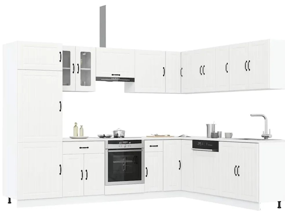 14 peças armário de cozinha conjunto Lucca branca