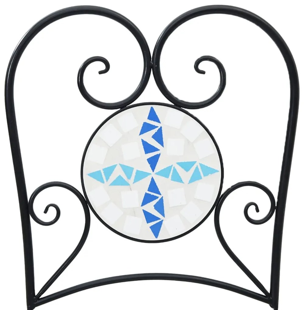 Cadeiras de bistrô dobráveis 2 pcs cerâmica azul e branco