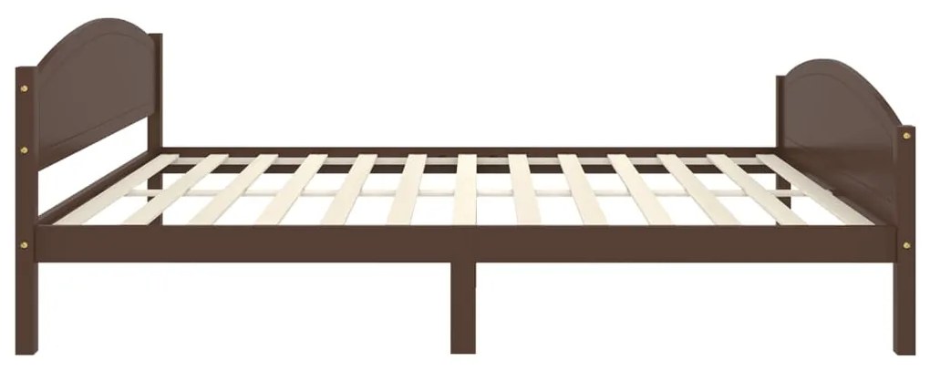 Estrutura de cama 140x200 cm pinho maciço castanho-escuro