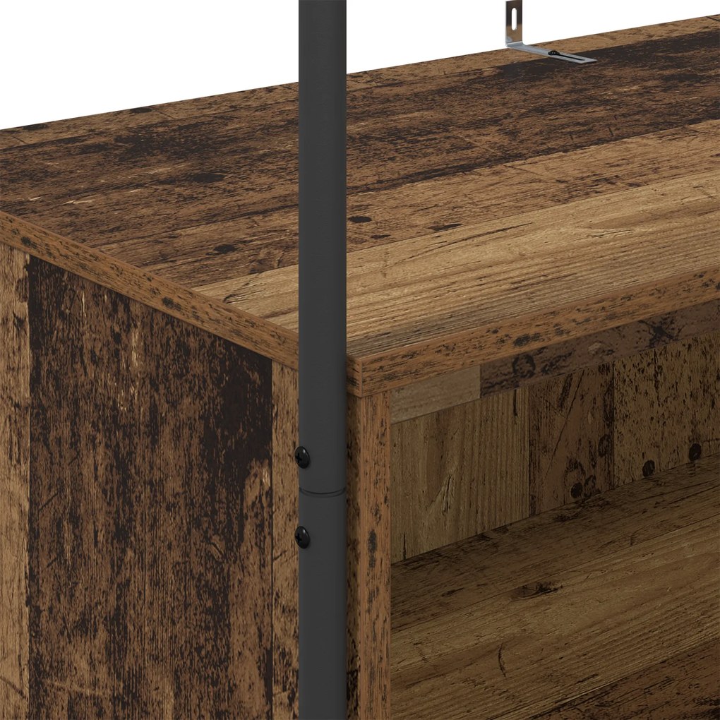 Cabide com Prateleiras Madeira Antiga 100x44x160 cm