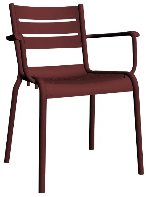 Cadeira SMART c/ braços, Bordeaux – Pack com 4 unidades