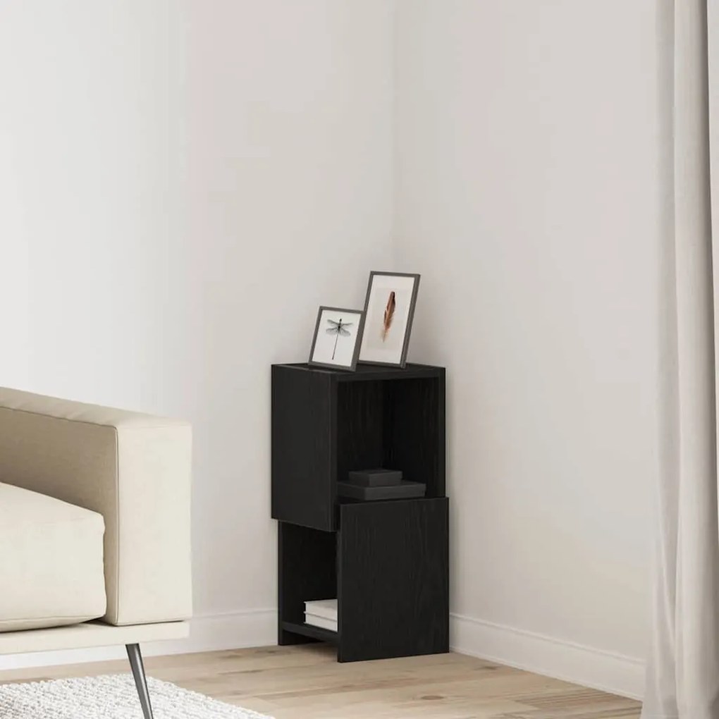 vidaXL Armário de canto Carvalho Preto 25,5x25x55cm Madeira processada
