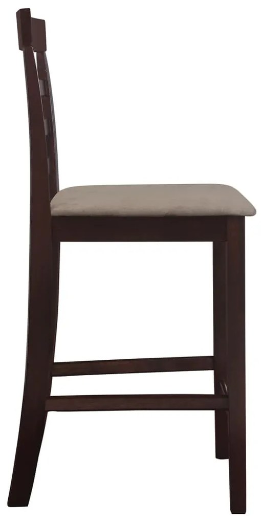 Bancos de bar 2 pcs tecido castanho