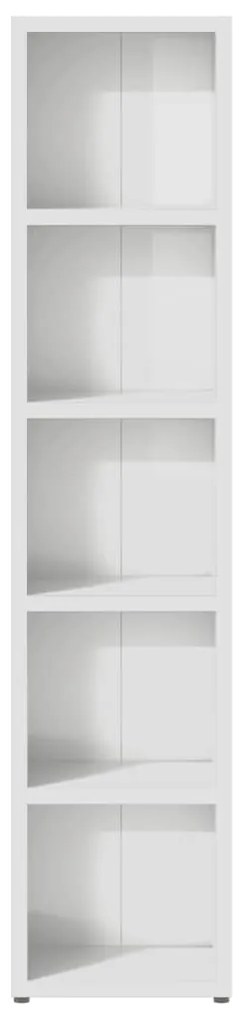 Armários CD 2 pcs 21x16x93,5cm contraplacado branco brilhante