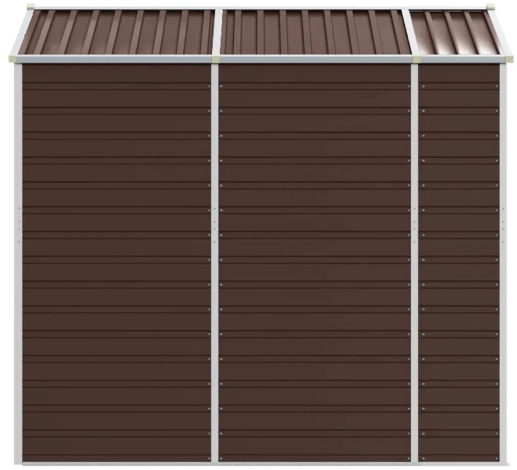 Abrigo de jardim 191x215x198 cm aço galvanizado castanho