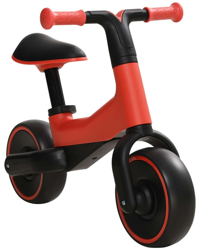 AIYAPLAY Bicicleta Infantil sem Pedais Assento Ajustável 30-36,5 cm Atividade Física Desenvolvimento Vermelha 66,5x34x46,5 cm