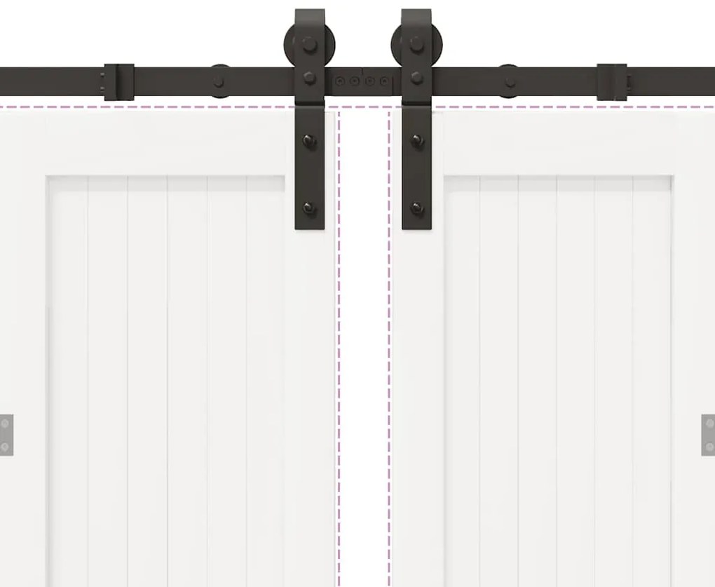 Kit de ferragens para porta deslizante 400 cm aço preto