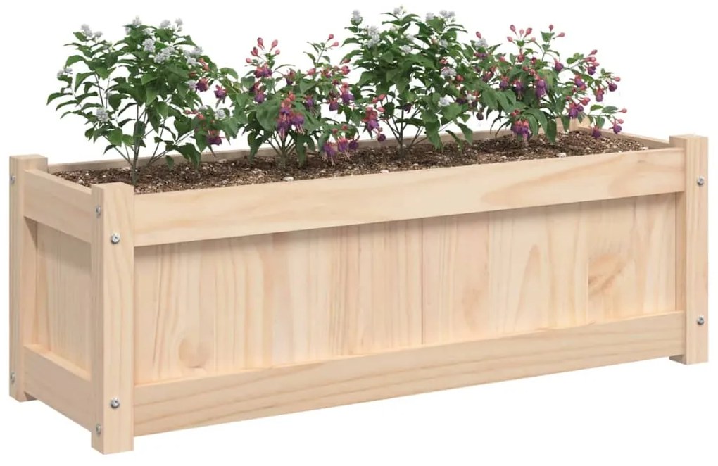 Vaso/floreira de jardim 90x31x31 cm madeira de pinho maciça