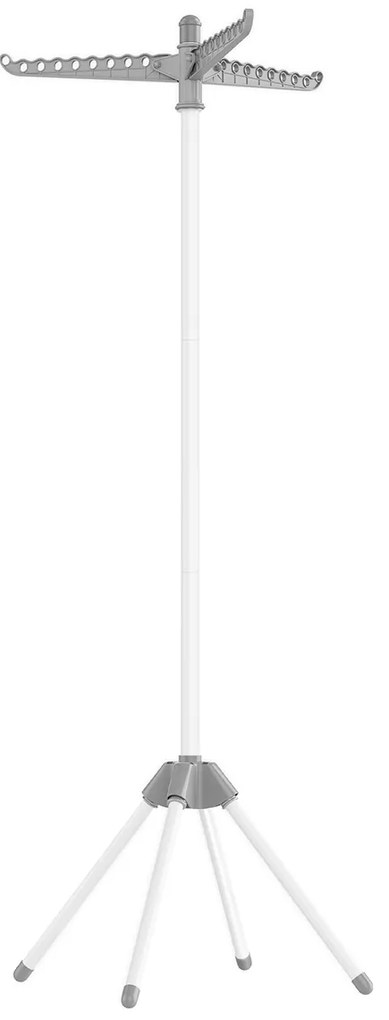Estendal para a roupa com 3 braços rotativos e 4 pernas cinzento-branco