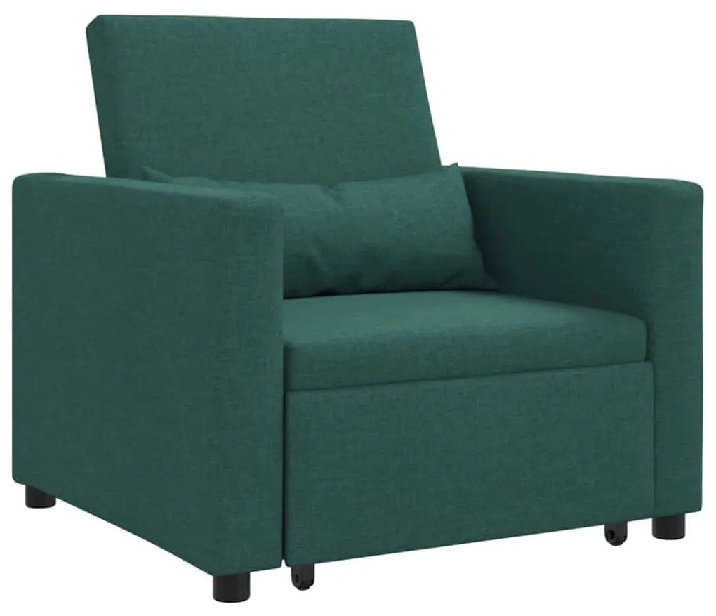 Sofá-Cama Conversível 3 em 1 Verde Escuro