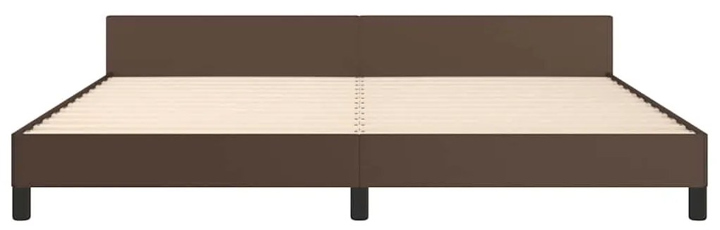 Estrutura de cama c/ cabeceira sem colchão 200x200 cm castanho