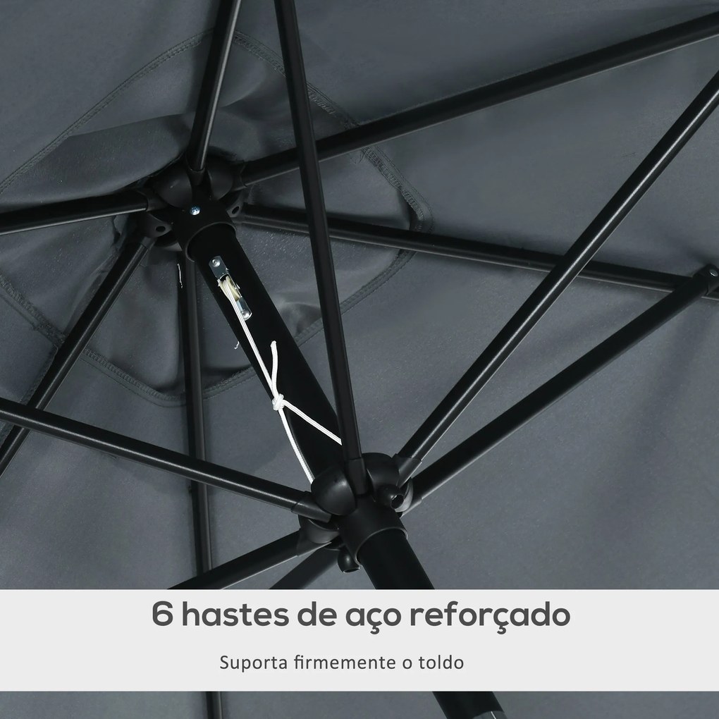 Chapéu de Sol de Alumínio 195x295x240 cm Chapéu de Sol Retangular de J