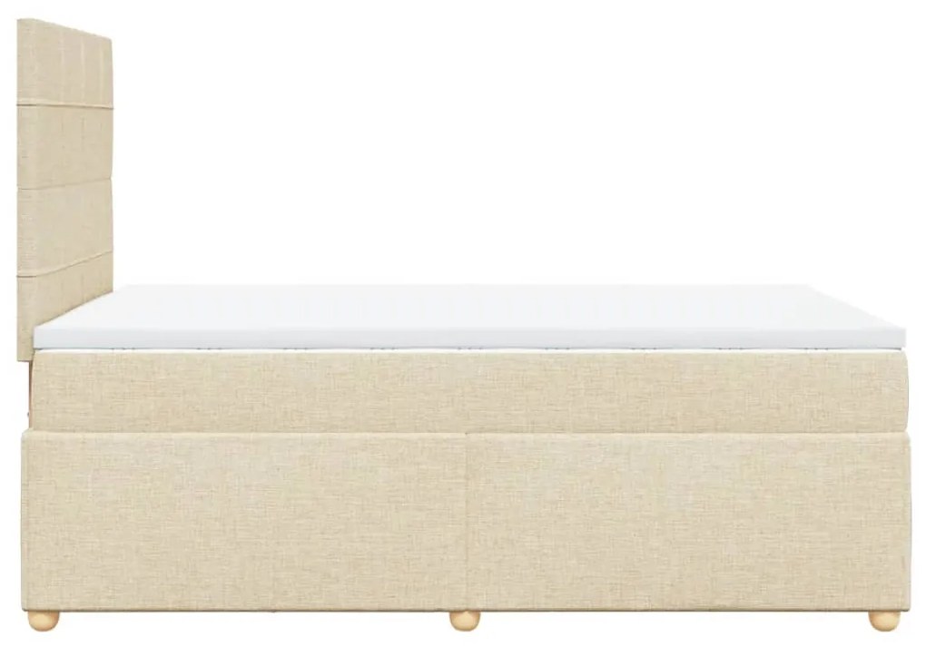 Cama boxspring com colchão 120x190 cm tecido cor creme