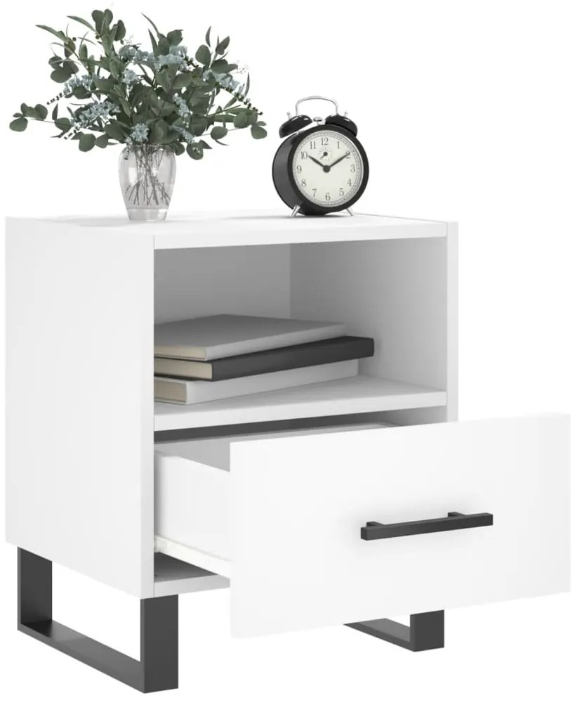 Mesas de cabeceira 2 pcs 40x35x47,5 cm deriv. de madeira branco