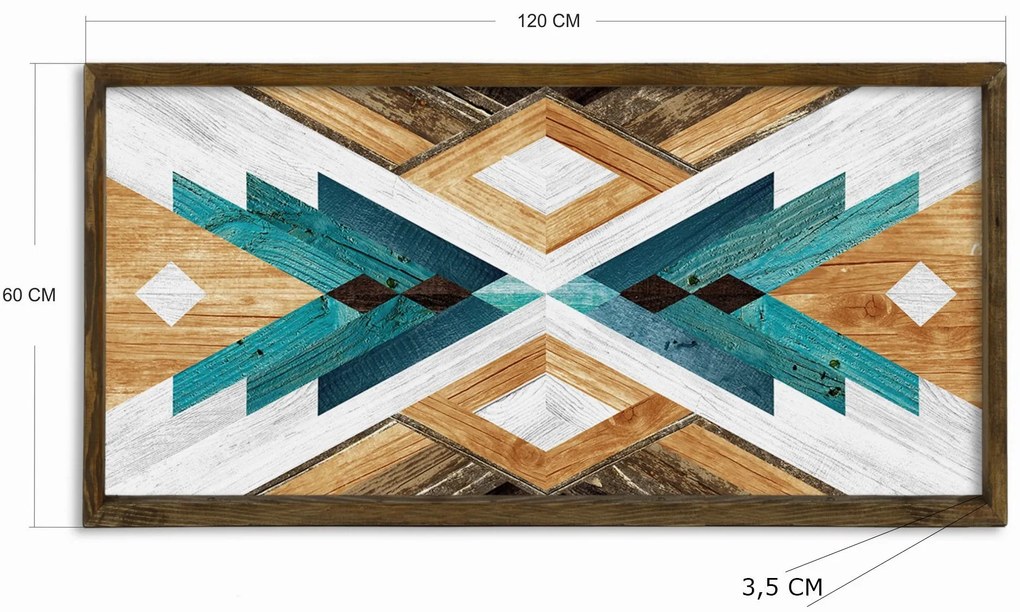 Pintura Decorativa em MDF com Moldura TAH042 – Multicolor – 120 x 60 c