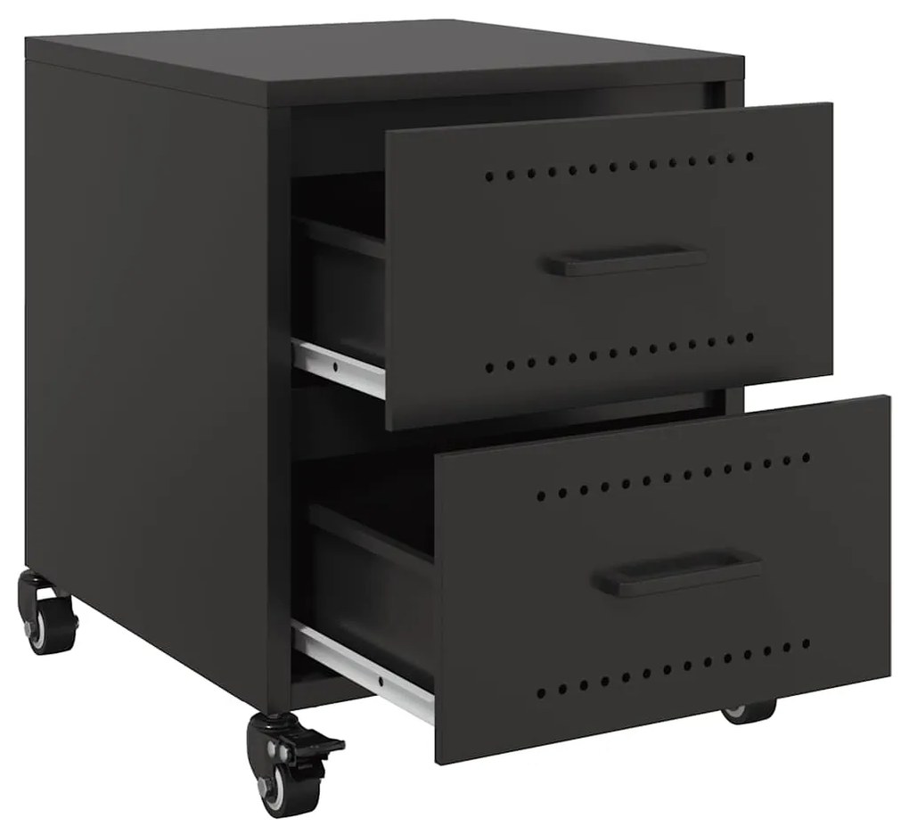 Mesas de cabeceira 2 pcs 36x39x43,5 cm aço preto