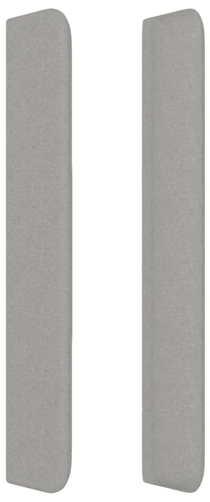 Cabeceira cama c/ abas tecido 163x16x118/128 cm cinzento-claro