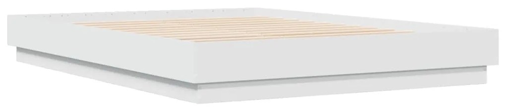 Estrutura de cama com luzes LED 140x200 cm branco