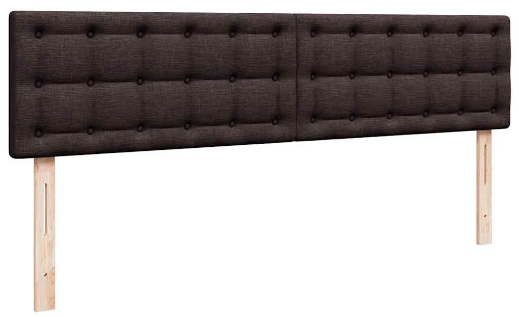 Cama Otomana com colchão&amp;LEDs 180x200cm tecido castanho-escuro