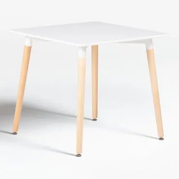 Mesa De Cozinha Quadrada 80x80 Cm Em Madeira De Faia E Mdf Royal Branco - Sklum