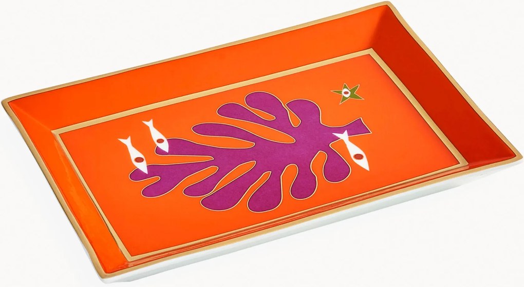 Tabuleiro decorativo em porcelana Playa