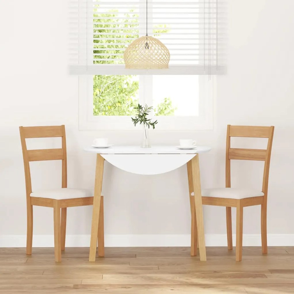 Cadeiras de jantar com almofadões 2 pcs madeira maciça natural