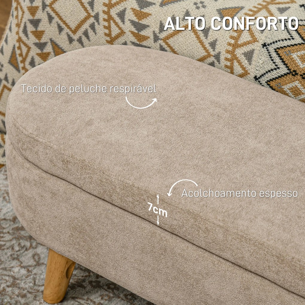 Banco para Pé de Cama Banco de Armazenamento com Pés de Madeira e Assento Acolchoado 110x40x43 cm Bege