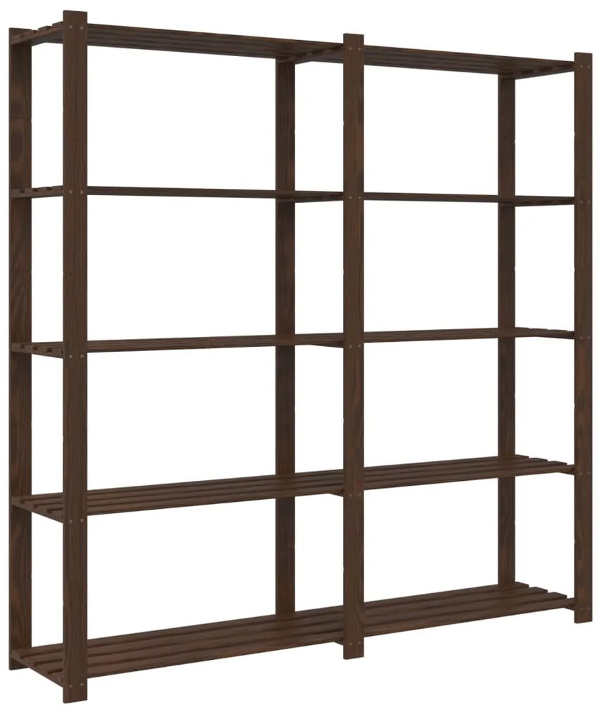 Unidade de 5 prateleiras 170x38x170 cm pinho maciço castanho