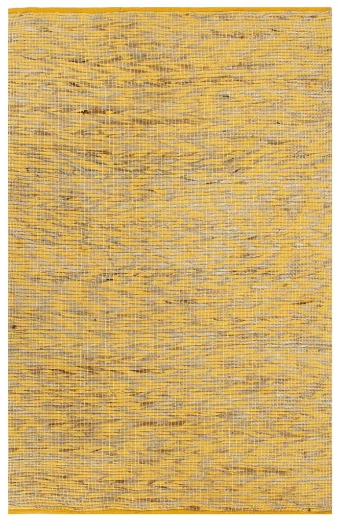 vidaXL Tapete artesanal em juta amarelo e natural 160x230 cm