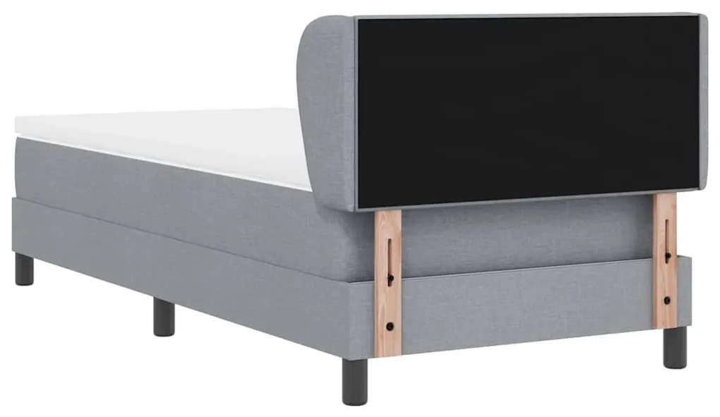 Cama Box Spring com Colchão VidaXL Cinza Claro 80x200 cm Tecido