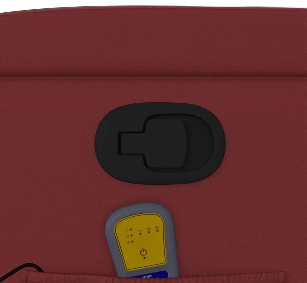 Poltrona massagens reclinável couro artificial vermelho tinto