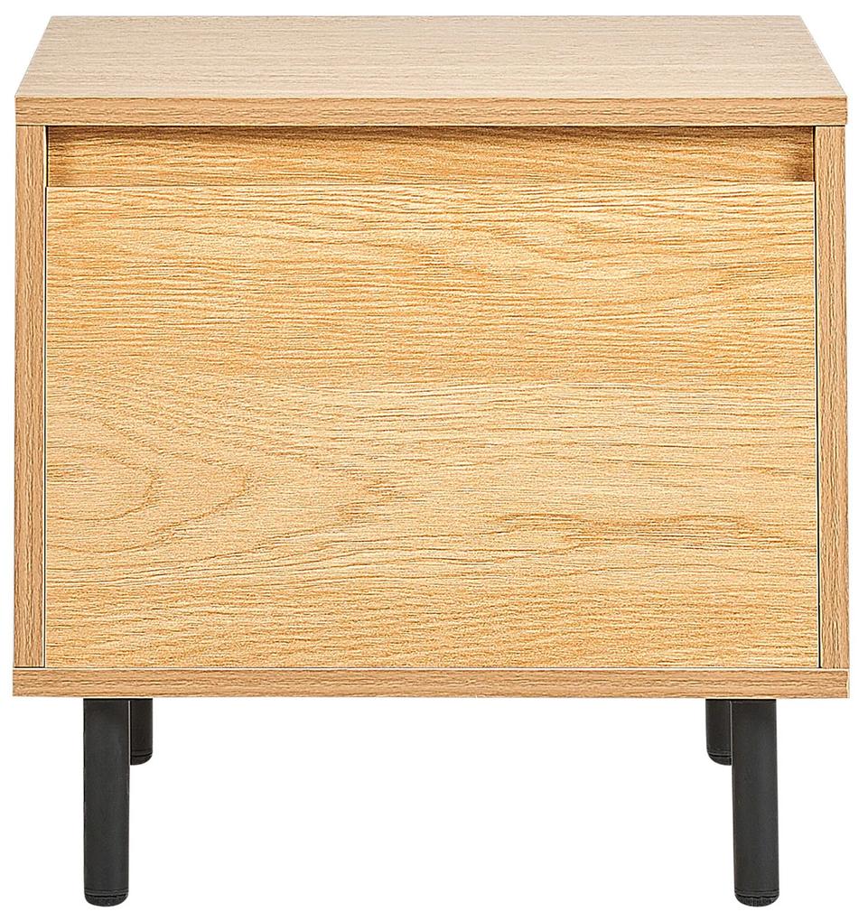 Mesa de cabeceira com 1 gaveta cor de madeira clara NIKEA Beliani