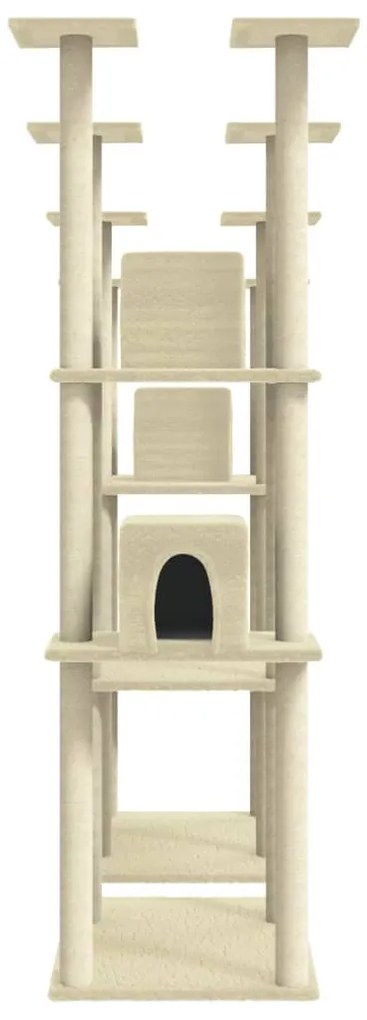 Árvore para gatos c/ postes arranhadores sisal 174 cm cor creme