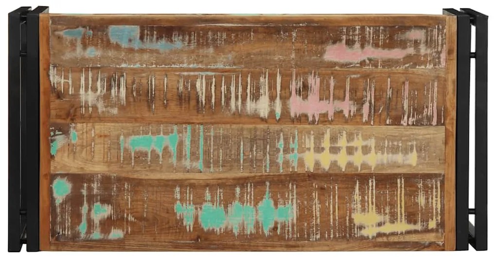 Mesa de centro multicor 80x40x35 cm madeira maciça recuperada
