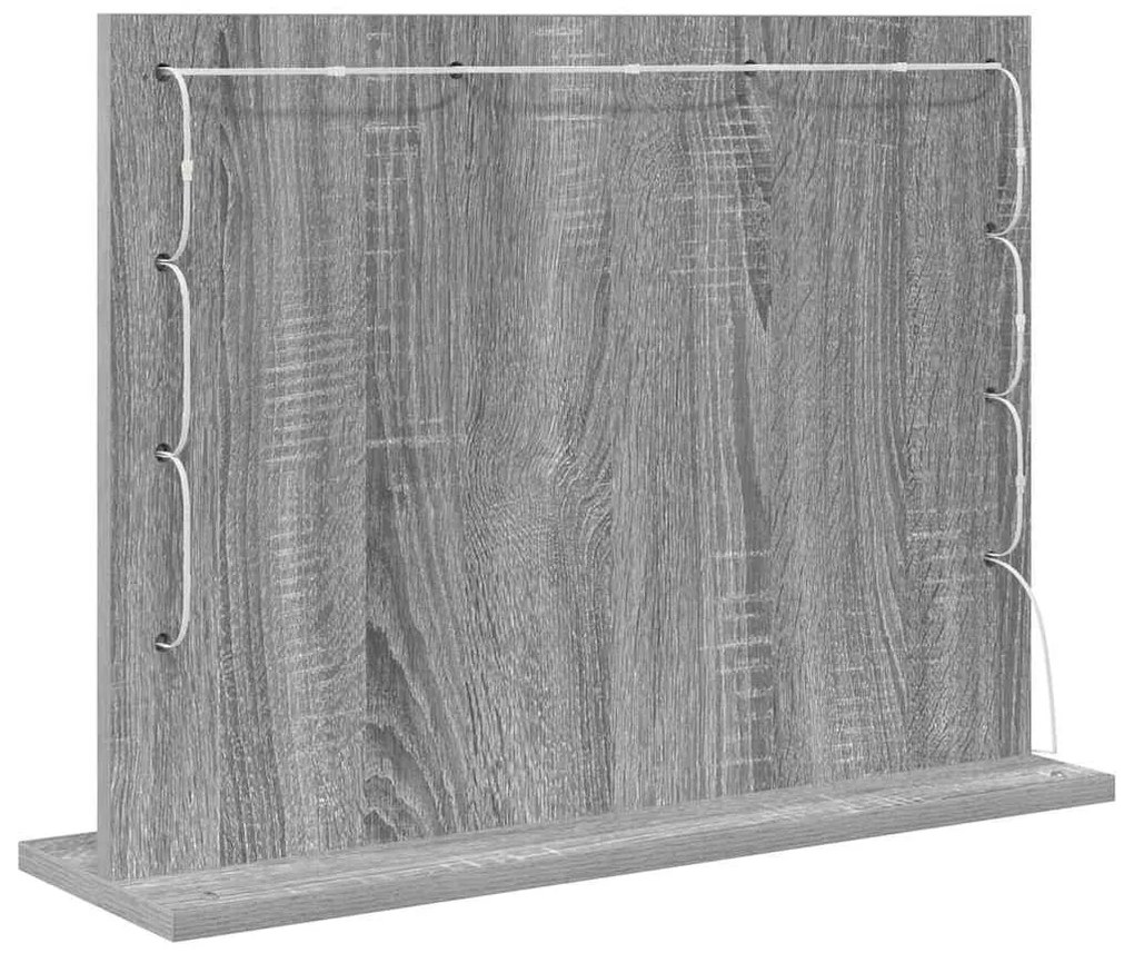 Espelho de Toucador Cinzento Sonoma MDF, Vidro 60 x 45 x 18 cm