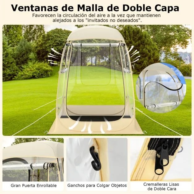 Tenda desportiva para 1-2 pessoas 128 x 128 x 158 cm Tenda Pop-Up instantânea à prova de intempéries portátil dobrável à prova de intempéries com saco