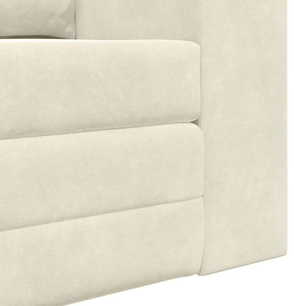 Sofá-Cama 2 em 1 Creme 148x71x83 cm Veludo