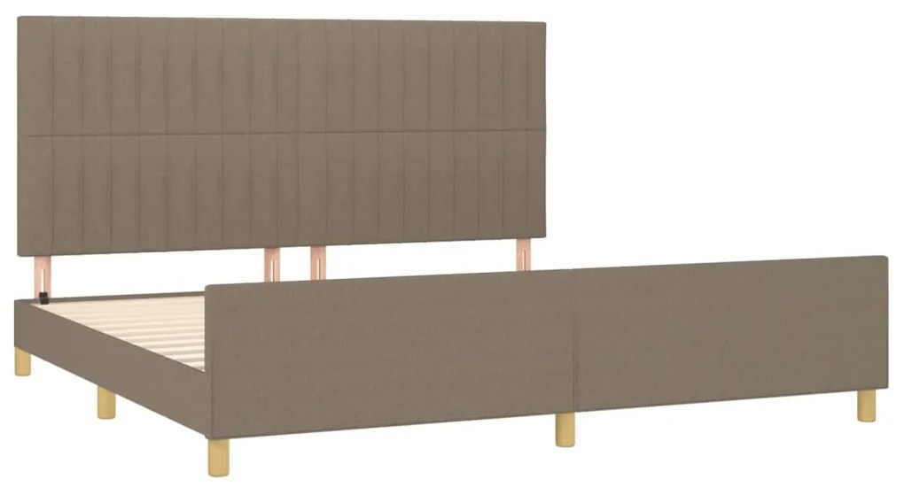Cama sem colchão 200x200 cm tecido cinzento-acastanhado
