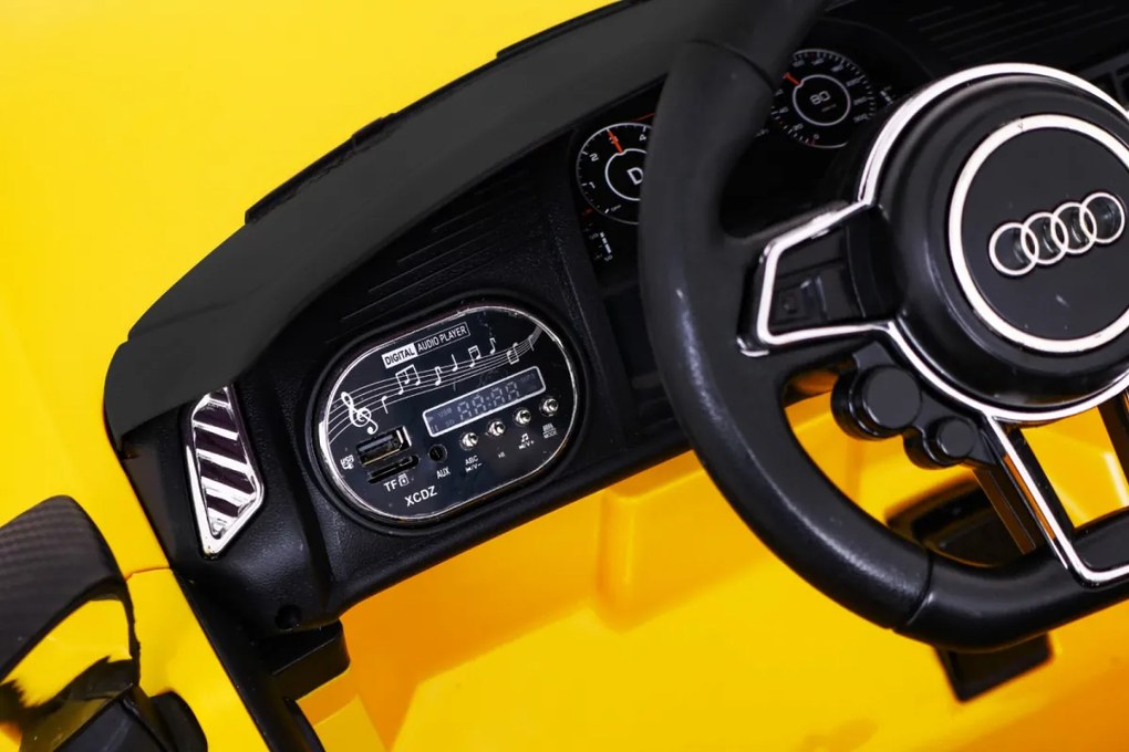 Carro elétrico para Crianças 12V Audi R8 Rodas de EVA Amarelo