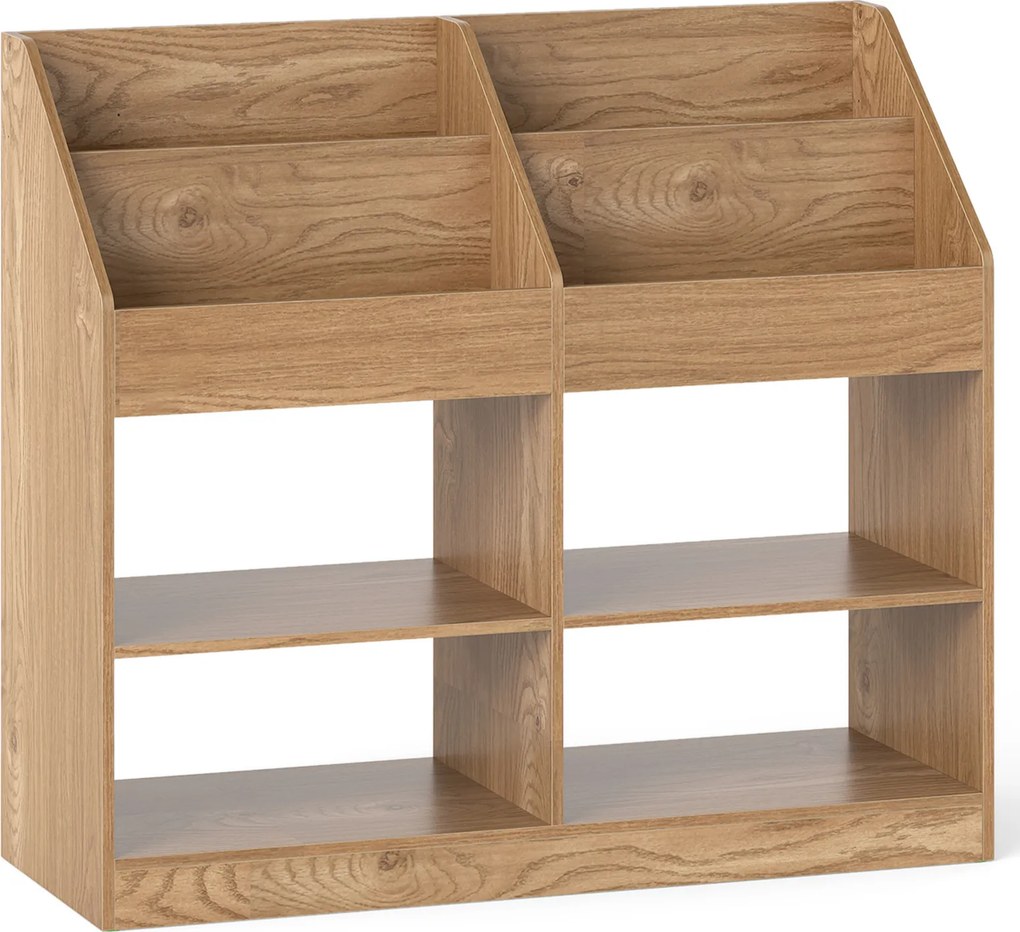 Estante Infantil Organizadora de Brinquedos 90 x 34 x 80 cm com 4 Compartimentos Abertos Estilo Natural