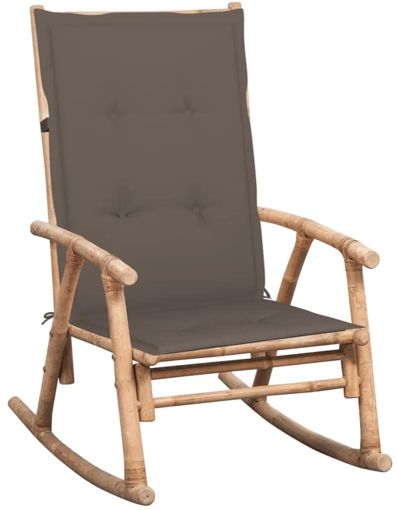 3063911 vidaXL Cadeira de baloiço com almofadão bambu