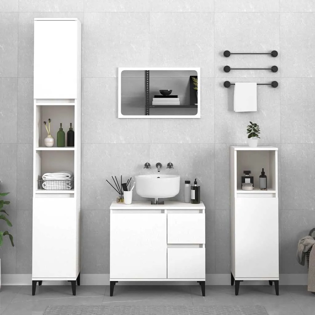 vidaXL Armário de casa de banho 65x33x60cm derivados de madeira branco