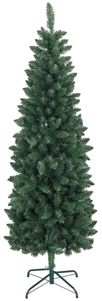 Árvore de Natal Tipo Lápis 180 cm com Base Dobrável e 479 Ramos para Escritório Verde