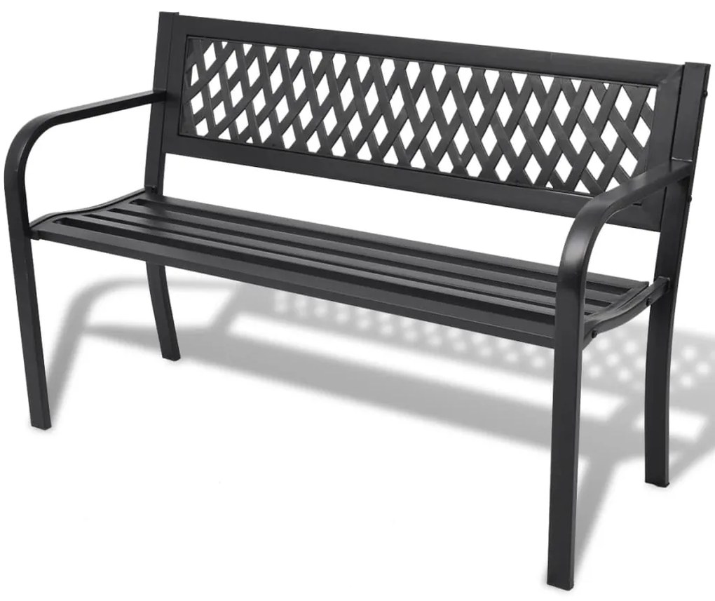42169 vidaXL Banco de jardim 118 cm aço preto