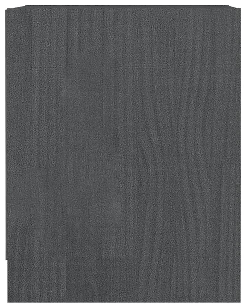 Mesa de cabeceira 35,5x33,5x41,5 cm pinho maciço cinzento