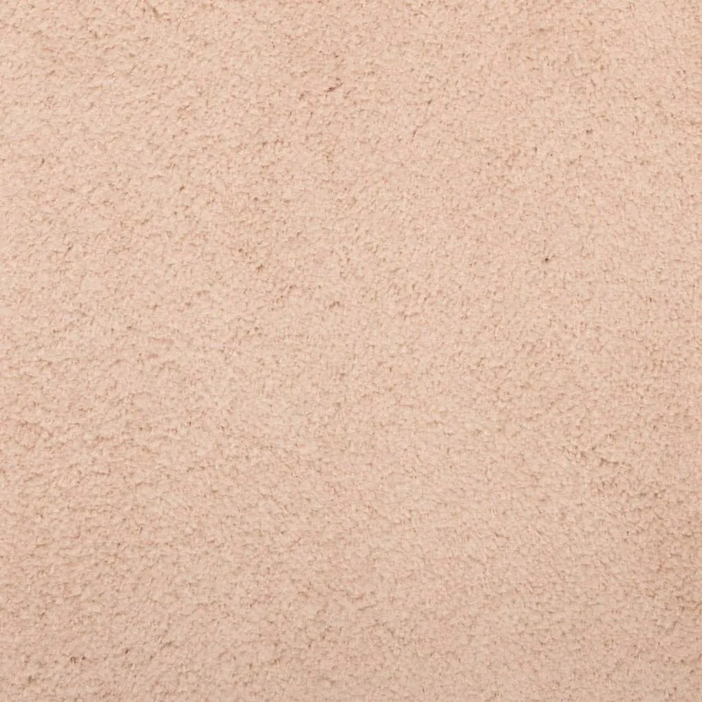 Tapete pelo curto macio e lavável HUARTE 160x160 cm rosa-pálido