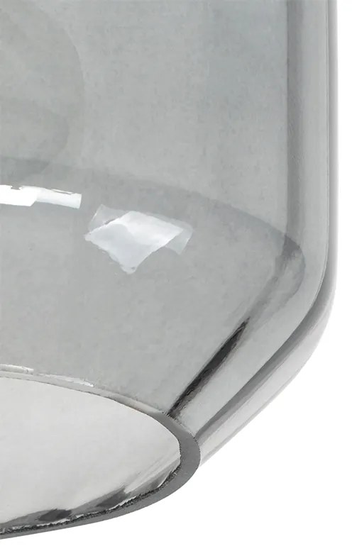 Candeeiro de teto moderno preto com vidro fumê - Stiklo Moderno
