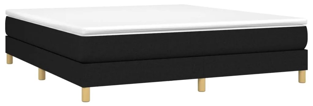 Estrutura de cama sem colchão 160x200 cm tecido preto