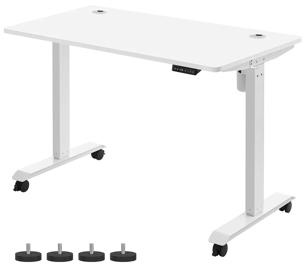 Mesa de escritório com altura ajustável | SONGMICS | 140 x 70 x 73,5-119 cm | branco | LSD102W01.